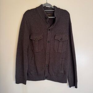 Tasso Elba Dark Grey Cardigan Sweater Size L